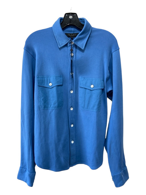 Rag & Bone NWT Size XL Light blue Cotton Blend Solid Men's Long Sleeve Shirt XL