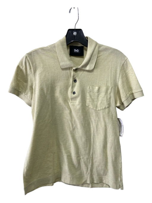 Dolce & Gabbana Size 48 Lime Cotton Solid Front Pocket Polo Men's Short Sleeve 48