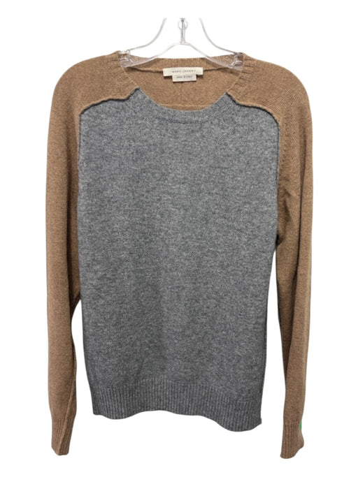 Marc Jacobs Size S Tan & Gray Print Wool Blend Two Tone Crew Neck Men's Sweater S