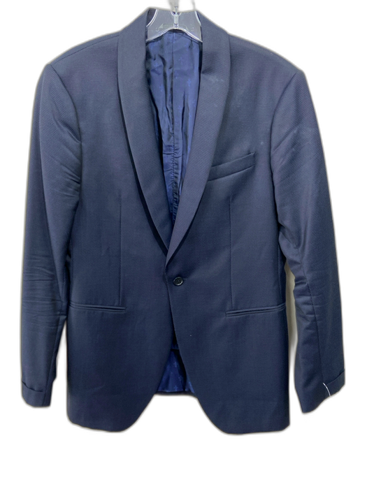 John Varvatos Navy Wool Micro Shawl collar Single Button Men's Blazer Navy / 48R