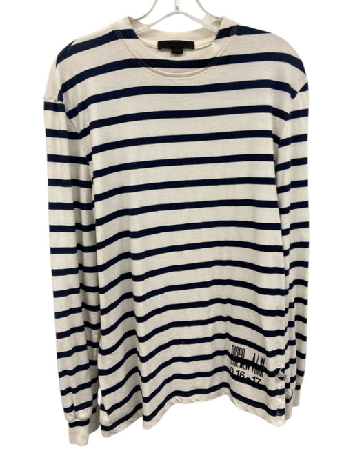 Alexander Wang Size XXS Blue & White Cotton Striped T shirt Long Sleeve Shirt Blue & White / XXS