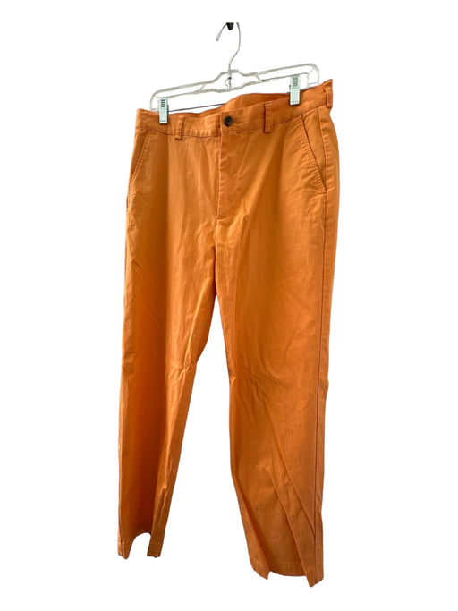 Brooks Brothers Size 33x32 Orange Cotton Solid Straight Leg Chino Men's Pants 33x32