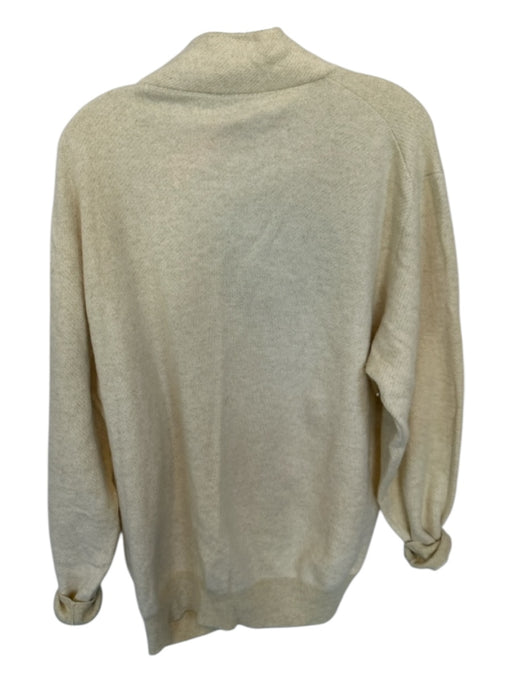 Loro Piana AS IS Size 56 Pale Yellow Cashmere Knit Half Zip Men's Sweater Pale Yellow / 56