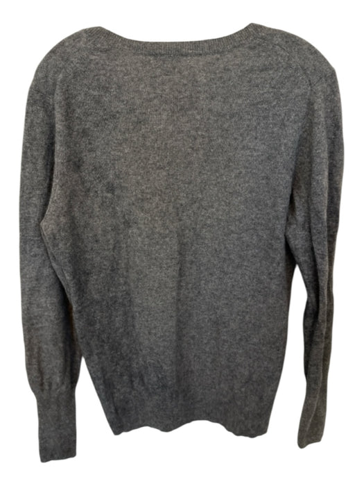 Halogen Size XL Gray Cashmere Heathered Knit V Neck Sweater Gray / XL