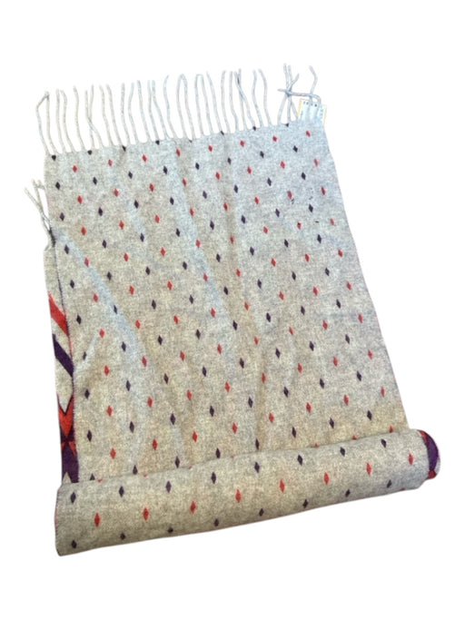 Black Saks 5th Ave Purple & Red Cashmere Chevron Fringe scarf Purple & Red / One Size