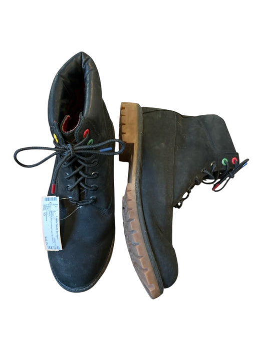 Timberland Shoe Size 13 Black & Red Leather Lace Up Men's Boots Black & Red / 13