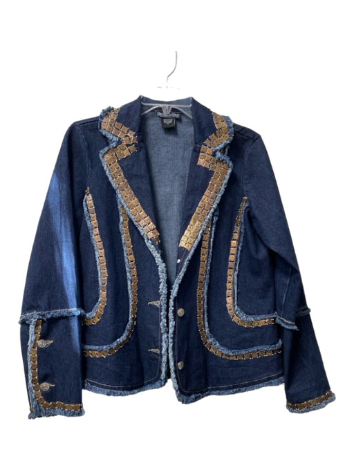 Chez Vouzde France Size M dark blue Cotton Cotton Blazer Seam Detail Jacket dark blue / M