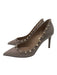 Valentino Shoe Size 37.5 Beige Patent Leather GHW Rock Studs Pointed Toe Pumps Beige / 37.5