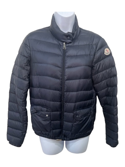 Moncler Size 1/S Navy Polyamide Puffed Front Zip Quilted Pockets Jacket Navy / 1/S