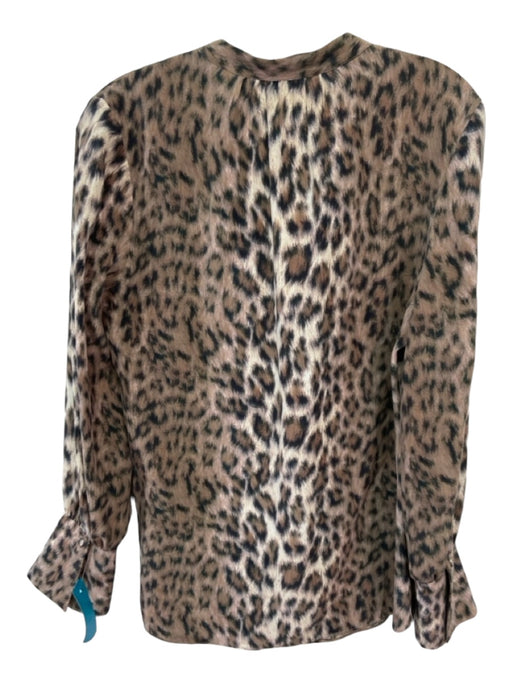 Joie Size S Beige & Brown 1/2 Button Animal Print Long Sleeve Top Beige & Brown / S