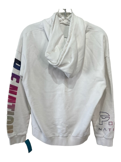 PE Nation Size S White & Multi Cotton Hood Logo Kangaroo Pocket Sweatshirt White & Multi / S