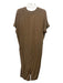 Inclan Studio Size XS Beige Silk V Neck Short Sleeve Maxi Dress Beige / XS