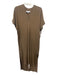 Inclan Studio Size XS Beige Silk V Neck Short Sleeve Maxi Dress Beige / XS