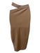 Michael Costello Size XS Beige Viscose Cut Out Slit Midi Skirt Beige / XS