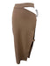 Michael Costello Size XS Beige Viscose Cut Out Slit Midi Skirt Beige / XS