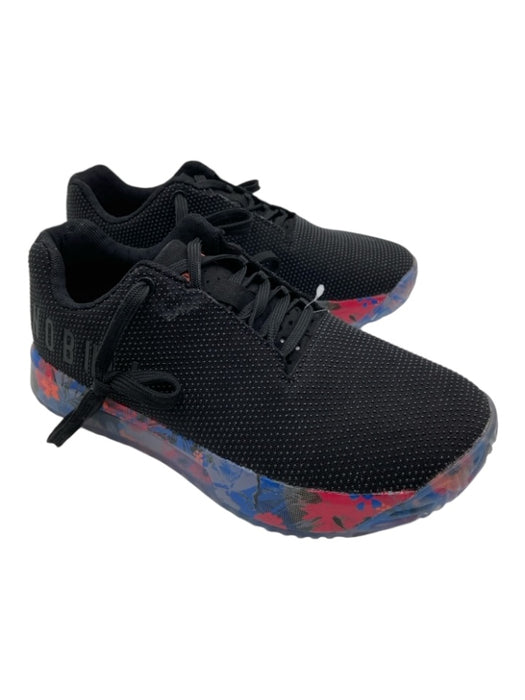 No Bull Shoe Size 7.5 Black Red Blue Synthetic Lace Up Low Top Abstract Sneakers Black Red Blue / 7.5