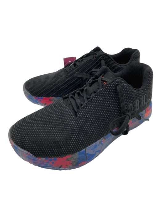 No Bull Shoe Size 7.5 Black Red Blue Synthetic Lace Up Low Top Abstract Sneakers Black Red Blue / 7.5