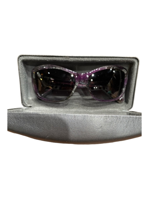 David Yurman Purple & Silver Plastic Shimmer Rectangle Sunglasses Purple & Silver