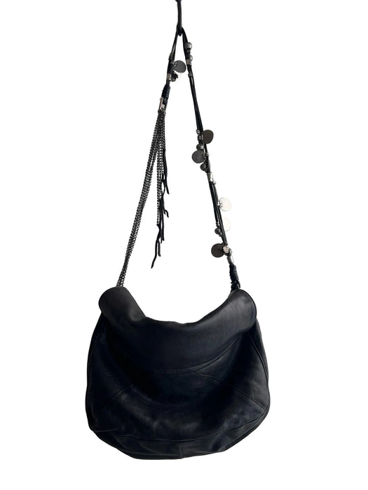 Tylie Malibu Black Leather Crossbody Magnetic Close Metal detail Bag