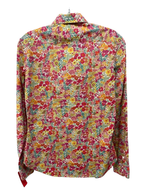 Ann Mashburn Size S Pink, Yellow, & Blue Cotton Button Floral Long Sleeve Top Pink, Yellow, & Blue / S