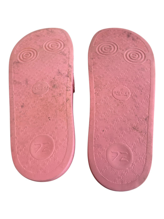 Gucci Shoe Size est 37 Bubblegum Pink Rubber Flat Slide Cut Out Logo Shoes Bubblegum Pink / est 37