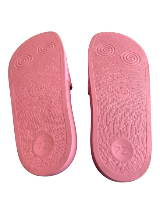 Gucci Shoe Size 36 Bubblegum Pink Rubber Flat Slide Cut Out Logo Shoes Bubblegum Pink / 36