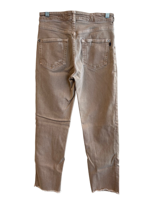 Pilcro Size 26 Light Brown Cotton Blend 5 Pocket Zip Fly Raw Hem mid rise Jeans Light Brown / 26