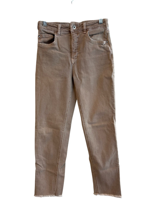Pilcro Size 26 Light Brown Cotton Blend 5 Pocket Zip Fly Raw Hem mid rise Jeans Light Brown / 26