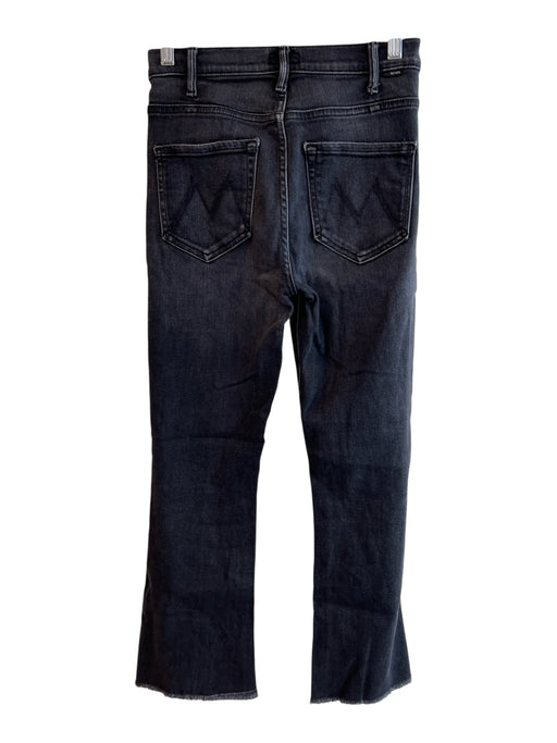Mother Size 26 Black Cotton Blend Zip Fly 5 Pocket High Rise Fray Hem Jeans Black / 26