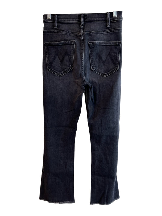 Mother Size 26 Black Cotton Blend Zip Fly 5 Pocket High Rise Fray Hem Jeans Black / 26