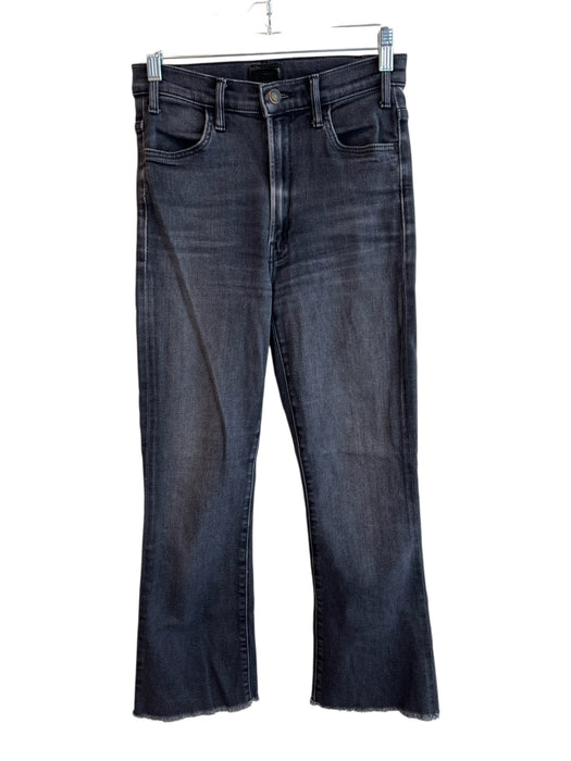 Mother Size 26 Black Cotton Blend Zip Fly 5 Pocket High Rise Fray Hem Jeans Black / 26