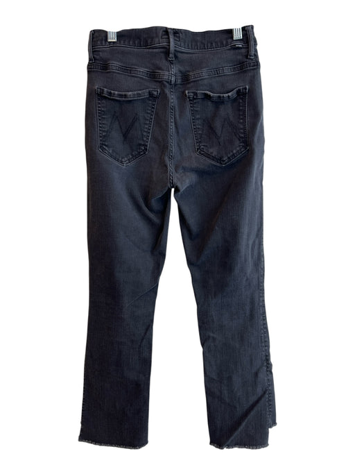 Mother Size 27 Black Cotton Blend Zip Fly 5 Pocket Fray Hem Jeans Black / 27