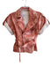 Liu Jo Size 2 Peach & White Cotton Short Sleeve Brass Hardware Front Zip Jacket Peach & White / 2