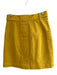 Tory Burch Size 2 Yellow Cotton Belt Zip Fly Flap Pockets Knee length Skirt Yellow / 2