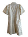 Love Moschino Size 8 Off White Cotton Blend Short Sleeve Front Snap Dress Off White / 8