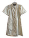 Love Moschino Size 8 Off White Cotton Blend Short Sleeve Front Snap Dress Off White / 8
