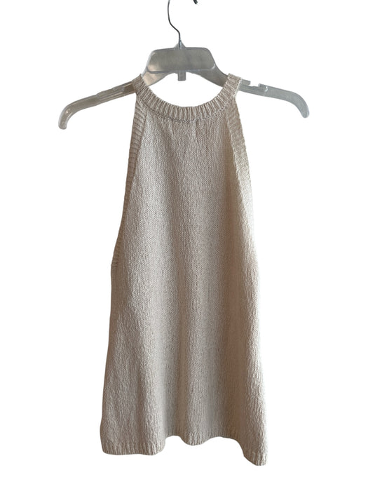 Maeve Size XS Ivory Cotton Sleeveless High Neck Textured Top Ivory / XS