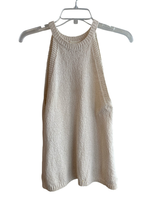 Maeve Size XS Ivory Cotton Sleeveless High Neck Textured Top Ivory / XS