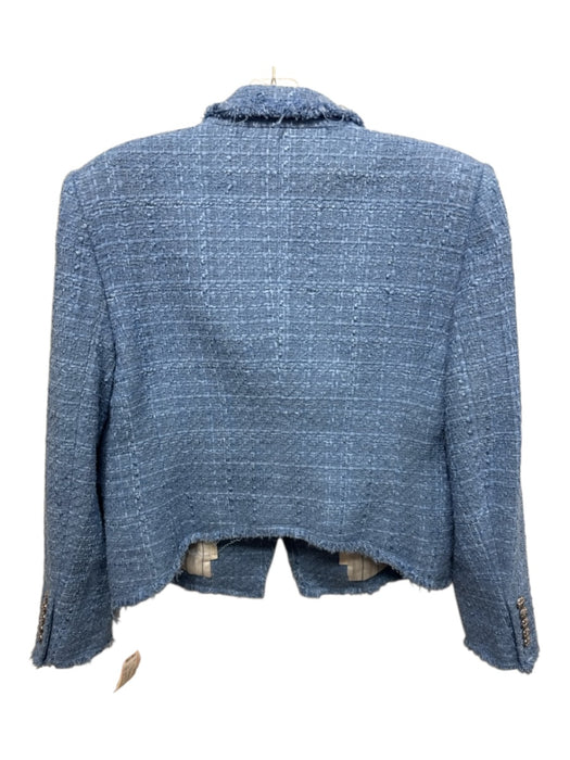 Veronica Beard Size 16 Blue Cotton Blend Boucle Single Breasted Blazer Jacket Blue / 16