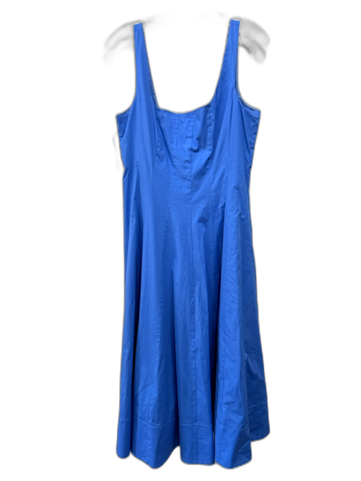 Staud Size 14 Sky Blue Cotton Paneled Back Zip Midi Dress Sky Blue / 14