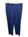 Lafayette 148 Size 16 Blue Linen pleat front Mid Rise Straight Leg Pants Blue / 16