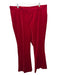 Reiss Size 14 Red Cotton Blend Velvet High Rise Zip & Hook Flare Pants Red / 14