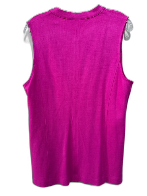 Trina Turk Size XL Hot pink Viscose Blend Princess Seams U Neck Sleeveless Top Hot pink / XL
