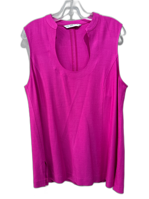 Trina Turk Size XL Hot pink Viscose Blend Princess Seams U Neck Sleeveless Top Hot pink / XL