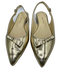 Sarah Flint Shoe Size 42.5 Gold Leather Metallic Pointed Toe Bow Slingback Flats Gold / 42.5