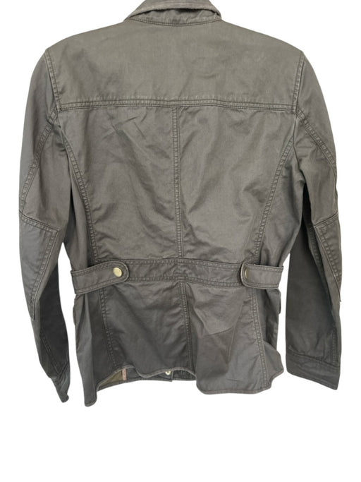 J Crew Size XS Hunter Green Cotton Long Sleeve Zip Up Button Down Jacket Hunter Green / XS