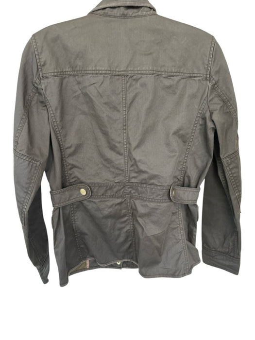 J Crew Size XS Hunter Green Cotton Long Sleeve Zip Up Button Down Jacket Hunter Green / XS