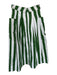 SKFK Size 2 Green & White Cotton Blend Striped Side Pockets Back Zip Midi Skirt Green & White / 2