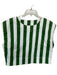 SKFK Size 4 Green & White Cotton Blend Striped Sleeveless Cropped Top Green & White / 4