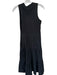 Veronica Beard Size XS Black Pima Cotton Blend Sleeveless V Neck Ribbed Dress Black / XS